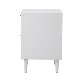 Oikiture Bedside Table Nightstand 2 Drwers White
