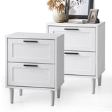 Oikiture Bedside Tables Set of 2 Nightstand White