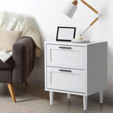 Oikiture Bedside Tables Set of 2 Nightstand White - Extra Image