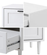 Oikiture Bedside Tables Set of 2 Nightstand White - Extra Image