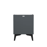 Oikiture Smart Bedside Table Wireless Charging LED Lights 2 Drawers - Rear View