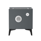 Oikiture 2x Smart Bedside Tables Wireless Charging LED 2 Drawers Grey