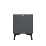 Oikiture 2x Smart Bedside Tables Wireless Charging LED 2 Drawers Grey