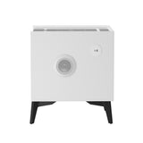 Oikiture Smart Bedside Table Wireless Charging LED 2 Drawers White