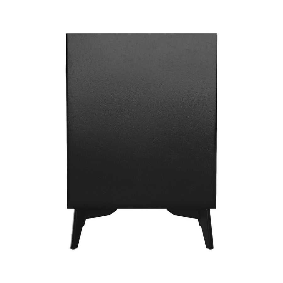 Oikiture Smart Bedside Table Wireless Charging LED Lights 3 Drawers Black, image 6