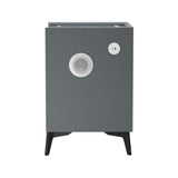 Oikiture Smart Bedside Table Wireless Charging LED Lights 3 Drawers - Low Angle