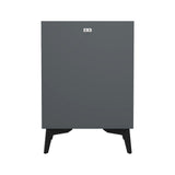 Oikiture Smart Bedside Table Wireless Charging LED Lights 3 Drawers - Side View