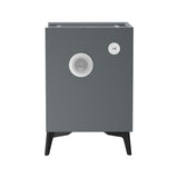 Oikiture 2x Smart Bedside Tables Wireless Charging LED 3 Drawers Grey