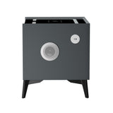 Oikiture 2x Smart Bedside Tables Wireless Charging LED Nightstand Grey