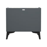 Oikiture 2x Smart Bedside Tables Wireless Charging LED Nightstand Grey