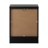 Oikiture Bedside Table with Alloy Handles 2 Drawers Black - Top-Down View