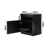 Oikiture Bedside Table LED Nightstand Shelf Black