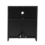 Oikiture Bedside Table LED Nightstand Shelf Black, image 6
