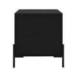 Oikiture 2x Bedside Table 2 Drawers Side End Nightstand Walnut - Side View