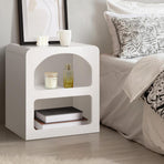 Oikiture Bedside Table Open Shelf White