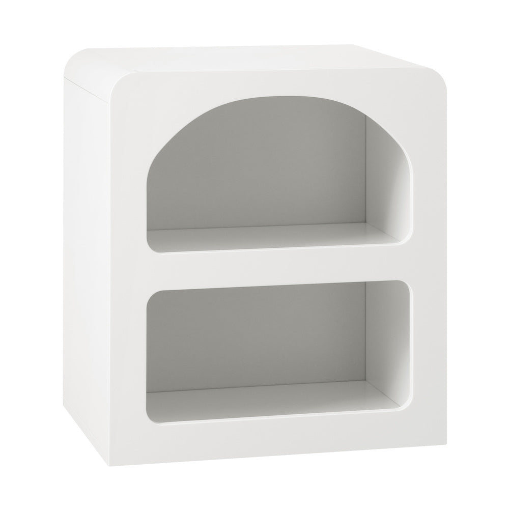 Oikiture Bedside Table Open Shelf White