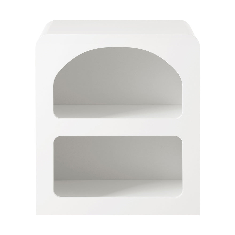 Oikiture Bedside Table Open Shelf White