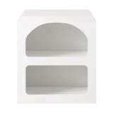 Oikiture Bedside Table Open Shelf White