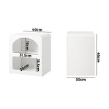 Oikiture Bedside Table Open Shelf White - Top-Down View