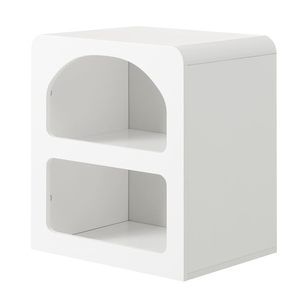Oikiture Bedside Table Open Shelf White