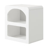 Oikiture Bedside Table Open Shelf White - 45-Degree Angle