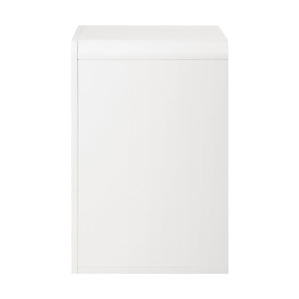 Oikiture Bedside Table Open Shelf White