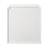 Oikiture Bedside Table Open Shelf White - Side View