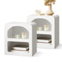 Oikiture Bedside Tables Set of 2 Display Shelf White
