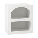 Oikiture Bedside Tables Set of 2 Display Shelf White - Rear View