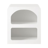 Oikiture Bedside Tables Set of 2 Display Shelf White - Top-Down View