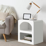 Oikiture Bedside Tables Set of 2 Display Shelf White