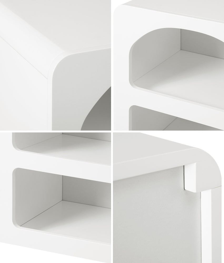 Oikiture Bedside Tables Set of 2 Display Shelf White