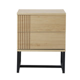 Oikiture Bedside Tables 2 Drawers Bedroom Metal