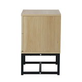 Oikiture Bedside Tables 2 Drawers Bedroom Metal - Front View