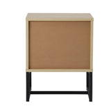 Oikiture Bedside Tables 2 Drawers Bedroom Metal - Low Angle