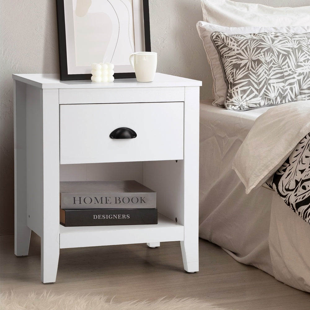 Oikiture Bedside Table Nightstand Vintage