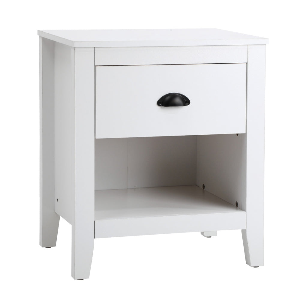 Oikiture 2x Bedside Table Nightstand Vintage