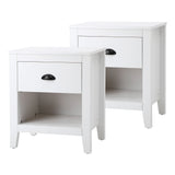 Oikiture 2x Bedside Table Nightstand Vintage