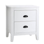 Oikiture Bedside Table 2 Drawers Nightstand Vintage