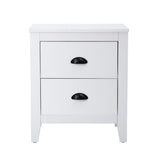 Oikiture Bedside Table 2 Drawers Nightstand Vintage
