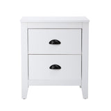 Oikiture Bedside Table 2 Drawers Nightstand Vintage - Close-Up Angle