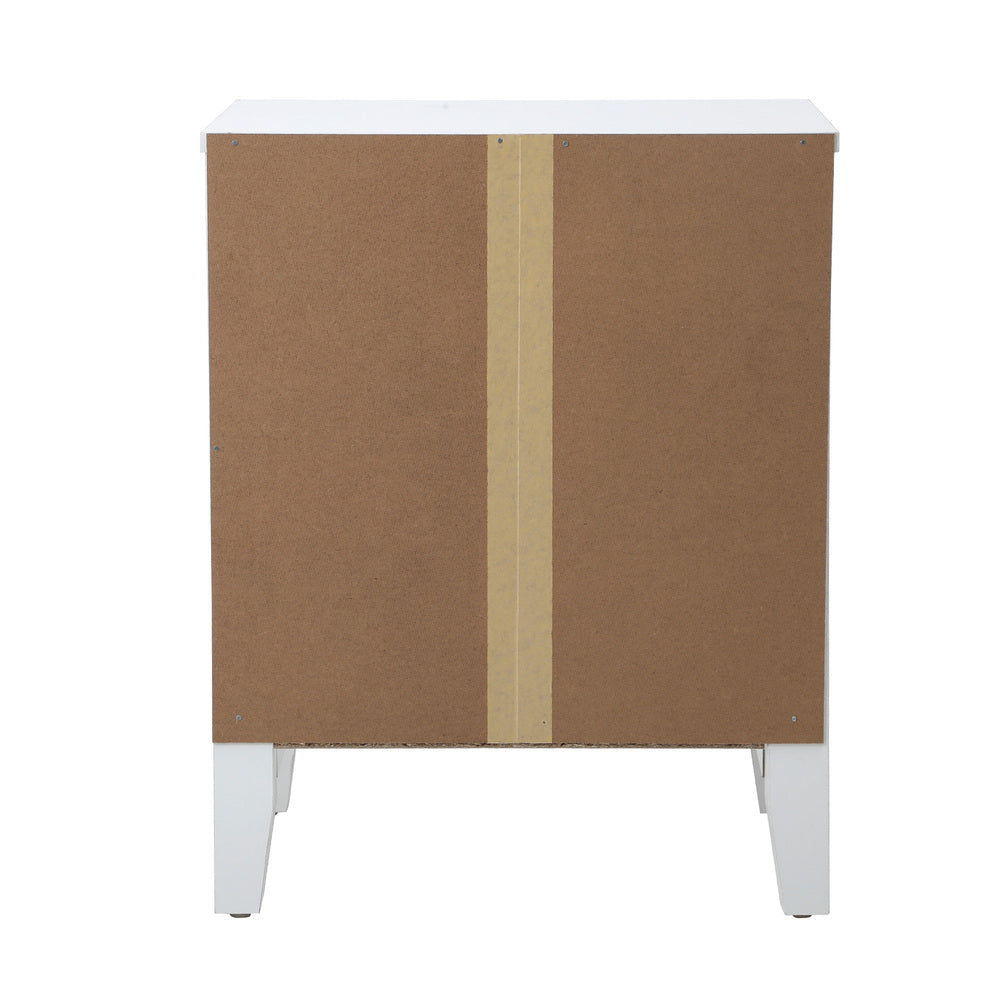 Oikiture Bedside Table 2 Drawers Nightstand Vintage