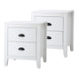 Oikiture 2x Bedside Table 2 Drawers Nightstand Vintage