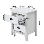 Oikiture 2x Bedside Table 2 Drawers Nightstand Vintage