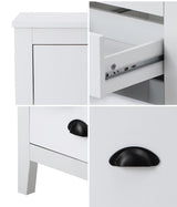 Oikiture 2x Bedside Table 2 Drawers Nightstand Vintage