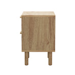 Oikiture 2x Bedside Table 2 Drawers Rattan Natural