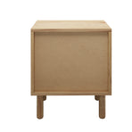 Oikiture 2x Bedside Table 2 Drawers Rattan Natural
