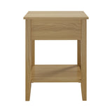 Oikiture 2x Bedside Table 1 Drawer Open Shelf Nightstand Natural