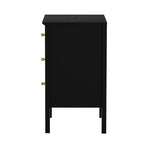 Oikiture Bedside Table 3 Drawers Side End Nightstand Black, image 5