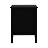 Oikiture Bedside Table 3 Drawers Side End Nightstand Black
